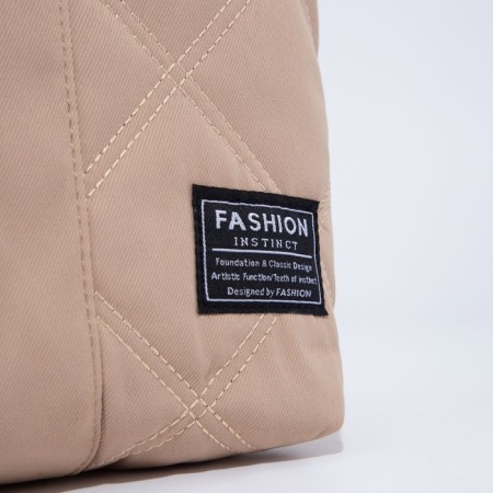Zipper bag with lightning, beige color-3