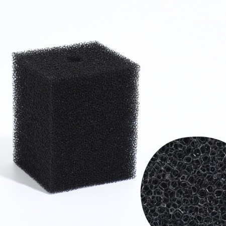 Rectangular sponge for filter No. 7, reticulated 30 ppi, 8 x 8 x 10 cm, black