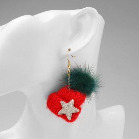 Rat earrings are soft, red-green color-4