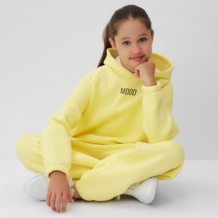 Kids (hoodies, trousers) minku: Basic Line Kids, Oversize, yellow color, height 140-22