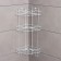 Bathroom shelf is an angular 3-tier “wave”, 24 × 24 × 64 cm, white color