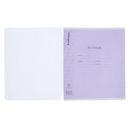 Notebook 12 sheets in the slanting line of Erichkrause CoverPro classic, plastic cover, offset block, mix-10