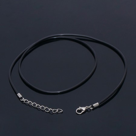 Rubber, incomplete, 55 cm, d = 2 mm, black color in silver