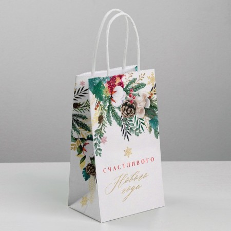 Package gift craft "Happiness", 12 x 21 x 9 cm, new year-1