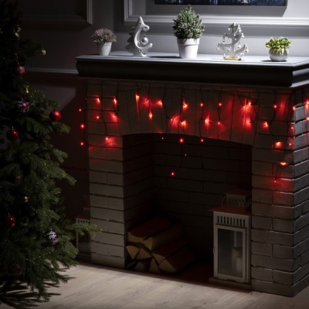Garland “fringe” 1.8 x 0.5 m, IP20, dark thread, 48 LED, red glow, 8 modes, 220 V