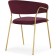 CHARTAL SHAMELIA 1 metal/velor, gold/burgundy 60x52x79 cm