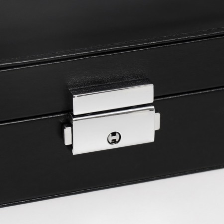 Casket to the leatherette for jewelry "Black matte" 6.5x12.6x21 cm-1