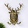 Decorative metal hooks "Golden Deer" 22.5x18.5x9.5 cm