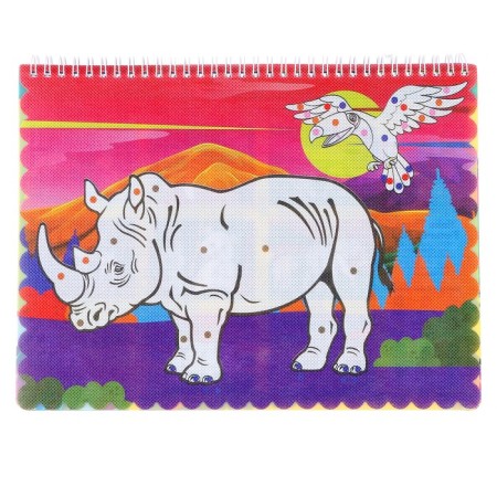 Coloring book Maintenance "Animals" felt-tip pens 12 centers, 3D glasses, water bottle-11