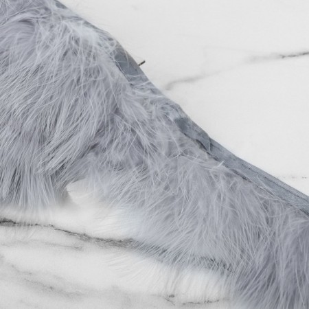 Braid with feathers Marabu, 8-10 cm, 5 ± 0.5 m, gray color-1