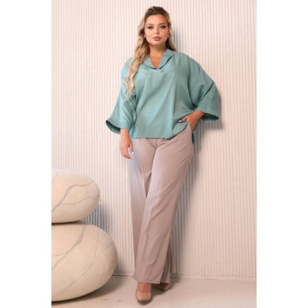Female blouse, size 50, green color-7