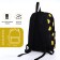 A backpack with a zipper, black color