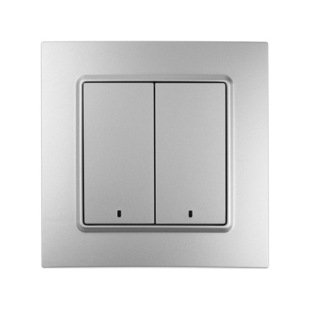 Tot Elegant switch, 10 a, 2 cl., With backlight, hidden, silver-2