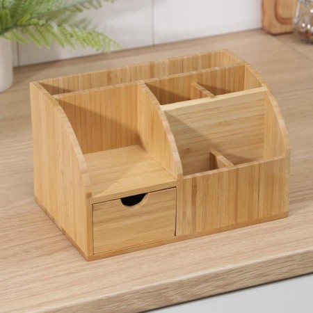 Stand for spices and cutlery, 22.8 × 15 × 13.8 cm, bamboo-2