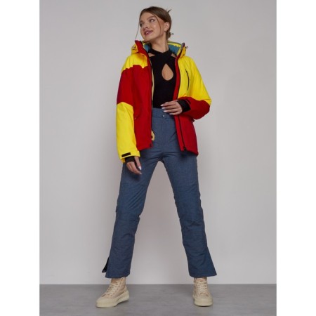 Ski jacket female winter, size 50, yellow color-12