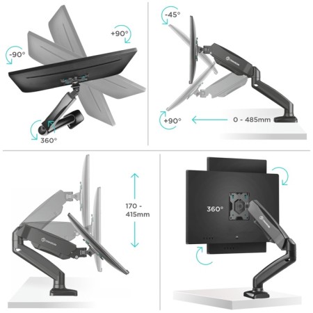 Table Kronstein-Gazlift Onkron G80, black-2