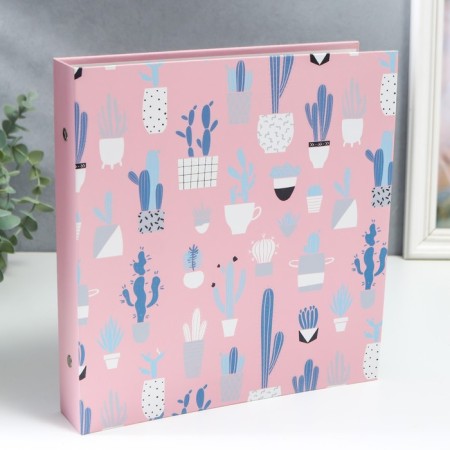 Photo album on rings 30 sheets "Cacti on Pink" 27.5x25x4.5 cm