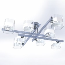 Ceiling CITILUX CULCH “VIRTA” CL139280, 86x86x1.5 cm, 8x60W, E14, gray color gray