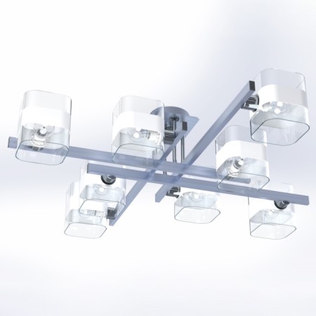 Ceiling CITILUX CULCH “VIRTA” CL139280, 86x86x1.5 cm, 8x60W, E14, gray color gray