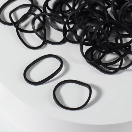 Hair silicone gum, set, d = 1.5 cm, 50 g, black color-1