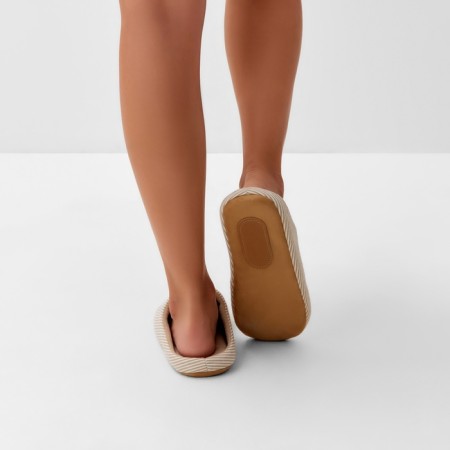Women's slippers, eco size 38-39, color beige strip-8