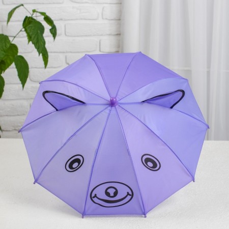 Mechanical children's umbrella "animals", r = 25cm, with ears, color mix-4