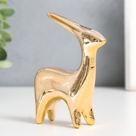Souvenir ceramics "deer" gold 8x2.8x10.5 cm-5