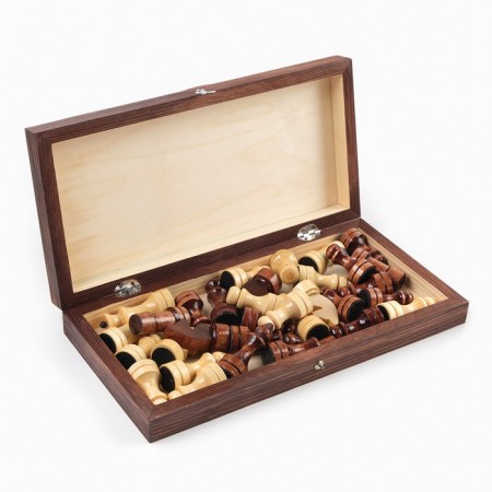 Handwheel chess, 29 x 29 x 4.3 cm, dark board, Figures Lac-3