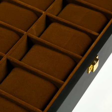 Casket Wood for the clock 12 "Black matte" 8.3x31x20 cm-2