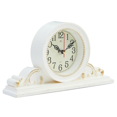 Table watch "Pitse", silent, 26 x 14 cm, d-9.5 cm, white body with gold-2