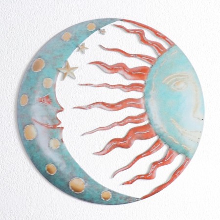 Panel Interior Metal "Sun and Moon" 28x28 cm-1