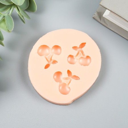 Silicone Mold "Three Cherries" 1.8x1.9 cm-1