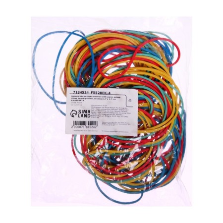 Bank gum, 100 g, diameter 60 mm, length 95 mm, section 1.7 x 1.7 mm, mix, in the bag-2