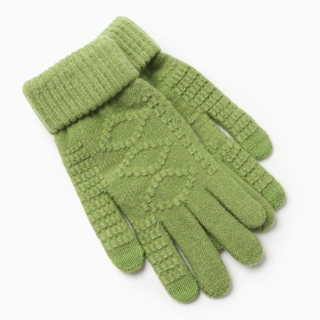 Female gloves, green color, size 7-8-1