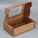 Box a gift team with a window, packaging, "stars", brown, 24x8x16 cm