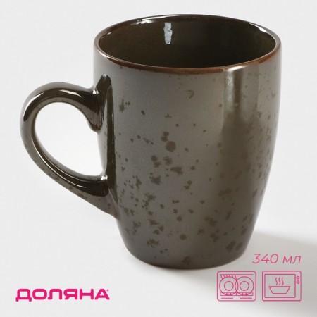 Ceramic Dolyana Mug "Nordi", 340 ml, brown color