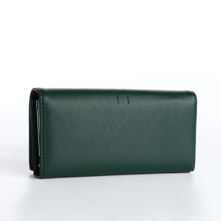 Women's wallet on magnet, green color-1