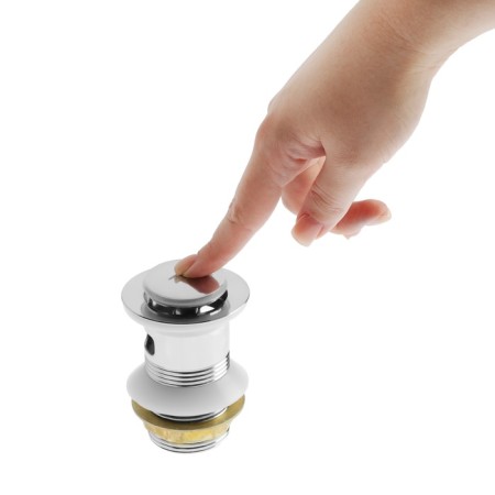 Bottom valve Zein BP1, 1 1/4 ", a small button, with overflow, for a shell, chrome-13