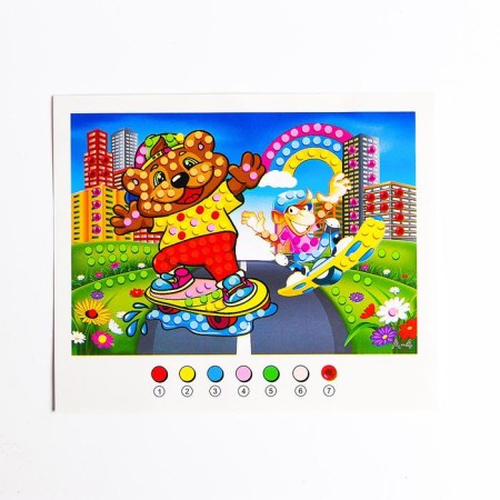 Application with round rhinestones and EVA "Friends-Skatere"-2
