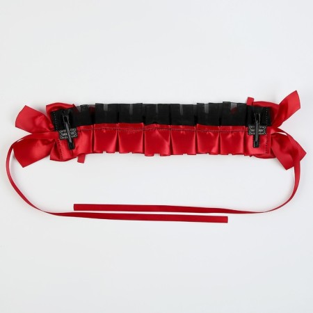 Carnival bandage "Lolita", red color with black lace-4