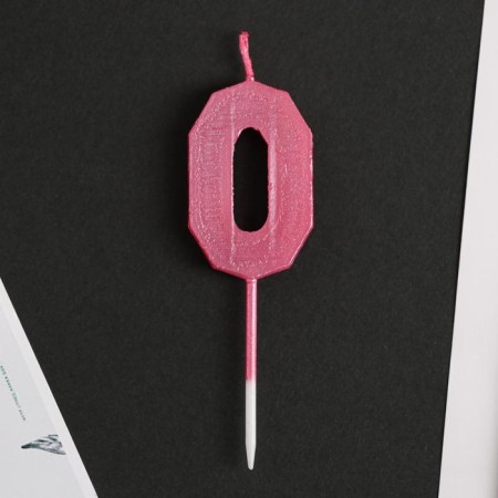 Candle for the cake, the number "0".-3