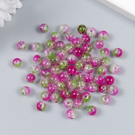 Beads for creativity plastic "Soap bubble transparent fuchsia" set of 20 g 0.8x0.8x0.8 cm-1