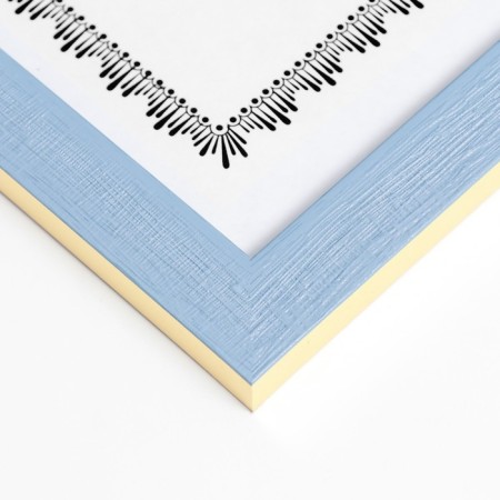 Photo frame plastic A4 Format "Lenon bright blue" Golden stroke 32.4x23.5 cm-1