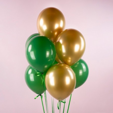 Latex ball 12 ", chrome, 50 pcs., Gold-1