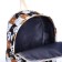 School backpack of textiles on a zipper, 3 pockets, pencil case, white/brown color