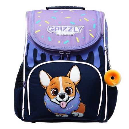 School standard, 33 x 25 x 13 cm, Grizzly RAM-384, + bag for shoes, black/turquoise-2