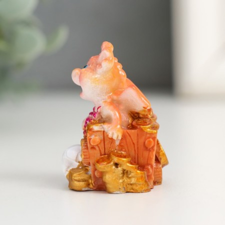 Souvenir Polystone "Golden Dragon with Coins" MIX 2.5x3x4 cm-5