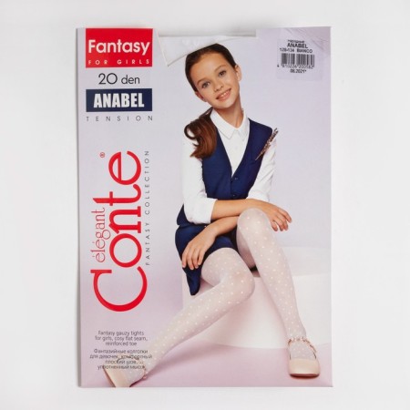 Children's elegant tights Anabel 20 Den color white (Bianco), height 104-110-11