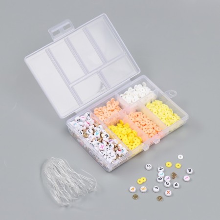 Beads in the casket "yellow" thread 0.8 mm 5 m 12x8.4x2.2 cm