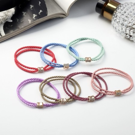 Hair gum "Delia" (set 7 pcs) heart shine, 6 cm, mix-1